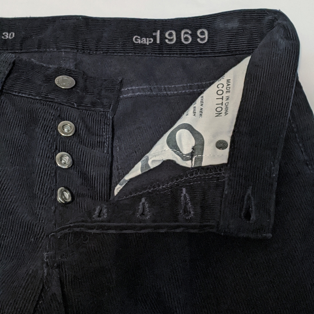 Gap 1969 Skinny Black Corduroy Jeans 28x30